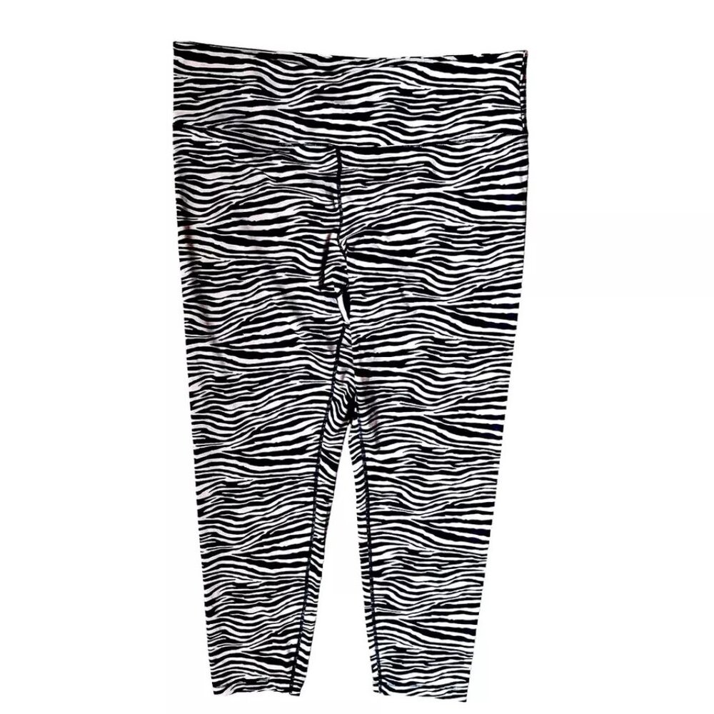 INC International Concepts Womens Leggings Compression Zebra Stripe Print Sz XXL